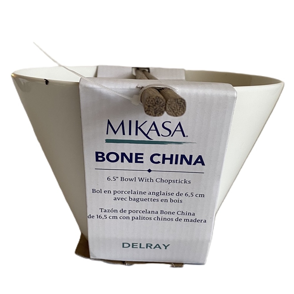 Mikasa DELRAY Bone China Noodle 6.5 Bowl Set with Chopsticks